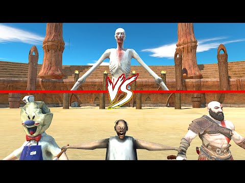 SCP 096 vs GRANNY and ICESCREAM and KRATOS - Animal Revolt Battle Simulator