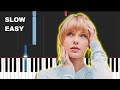 Taylor Swift - exile ft Bon Iver (SLOW EASY PIANO TUTORIAL)