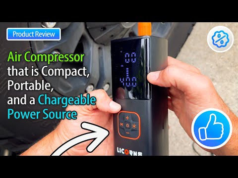 Tire Inflator Portable Air Compressor, 5X Faster Portable Air Pump for Car Tires with Powerful Battery, 180PSI Cordless Air Pump with Digital Pressure Gauge for Cars, Bike & Motorcycle Tires, Ball video review thumbnail