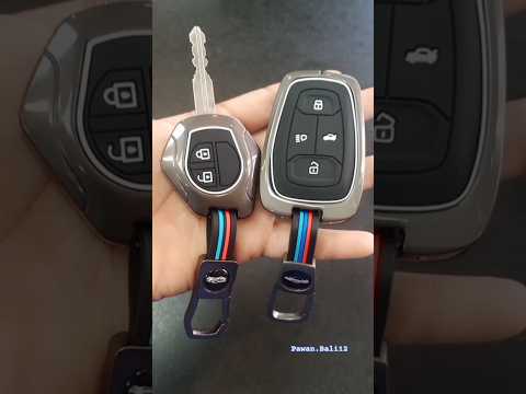Metal Carbon Black Waterproof Car key Cover Shell With Keychain🔑#car #automobile #key #cover #yt