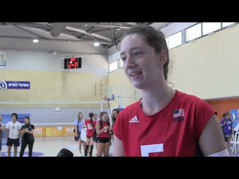 Girls' U16 Volleyball uses size to roll to three set win over Argentina