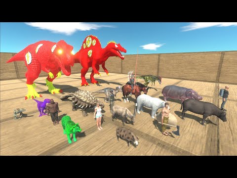 Escape from FLASH T-REX & FLASH SPINOSAURUS - Animal Revolt Battle Simulator Escape from Monster