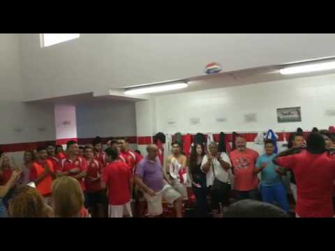 Charla motivadora del mister Miguel Ángel Marín antes de salir a jugar contra el Sporting Hortaleza