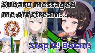 Subaru got embarrassed when Botan exposed how kind she was off stream [hololive/ENG Subs]