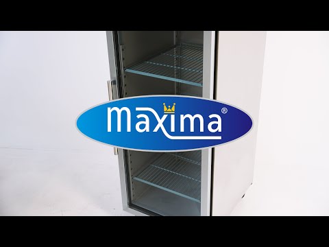 Maxima Gastro Gefrierschrank - 600 l - 3 Einstellbare Regale (2/1 GN) - Rostfreier Stahl - mit Glastür