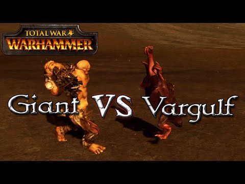 Giant vs Vargulf - Total War: Warhammer - 1v1 Unit Battles