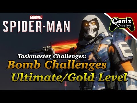 TASKMASTER BOMB CHALLENGES | ALL GOLD / ULTIMATE | SPIDERMAN PS4