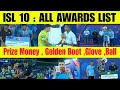 ISL 10 : All Award List ,Prize Money ,Golden Boot ,Golden Glove ,Golden Ball ,ISL 2023-24