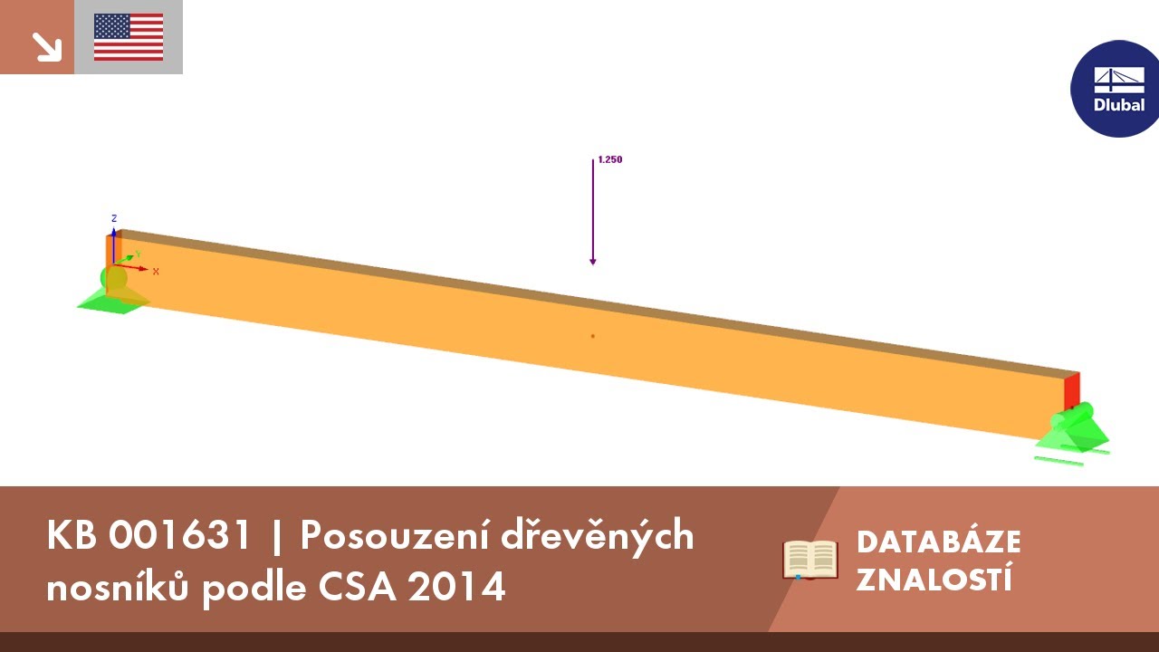 KB 001631 | Posouzení dřevěných nosníků podle CSA 2014