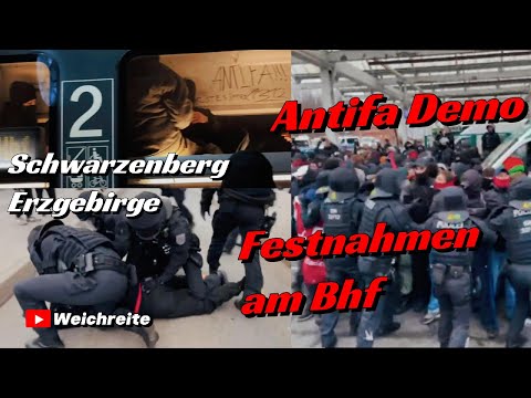Arrests at the train station! Antifa demonstration in Schwarzenberg/Erzgebirge, December 13, 2025...
