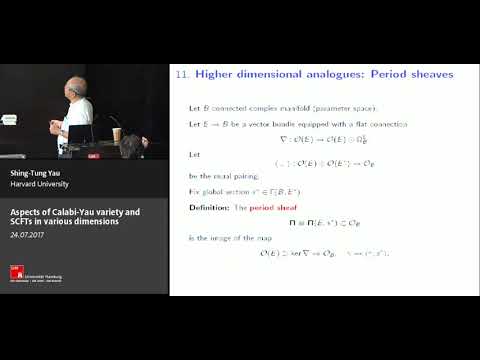 Shing-Tung Yau - Aspects of Calabi-Yau variety and SCFTs in various dimensions