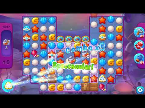 Fishdom 6237 Super Hard Level - 11 moves - NO BooSTERS