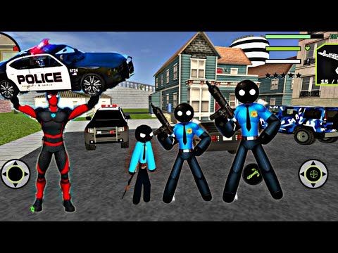 Amazing Police Stickman Rope Hero Gangster Crime -Miami City Gangster Crime Gameplay