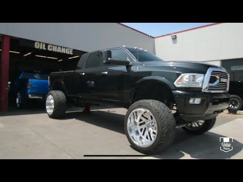 2011 Megacab Cummins spins 26x16 Specialty Forged Wheels & Fuel 40" Tires with ease!