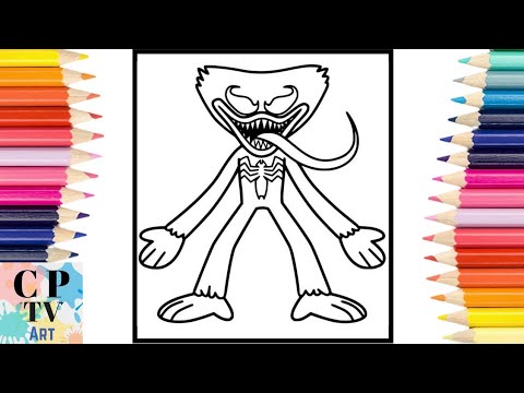 Huggy Wuggy as Venom Coloring Pages  / Jim Yosef & Anna Yvette - Linked [NCS Release]
