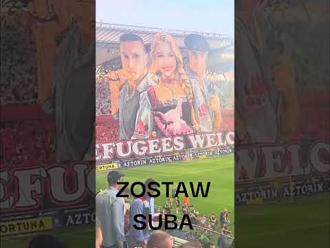 Kibice na meczu Legia Warszawa 2-0 Zagłębie Lubin . Oprawa "REFUGEES WELCOME" | 20.07.2024