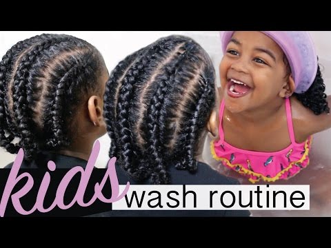 KIDS WASH DAY + Protective Style - Start to Finish | Kids Natural Hair Care Regimen Video
