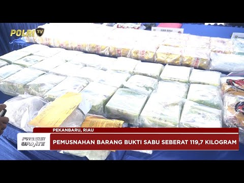 PRESISI UPDATE :  POLDA RIAU GELAR PEMUSNAHAN BARANG BUKTI NARKOBA 31/05/2025 (19.00)
