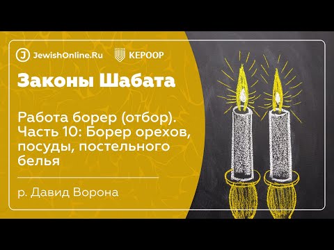 Законы Шабата. Урок 37: Работа борер (отбор). Часть 10: Борер орехов, посуды, постельного белья