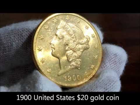 1900 United States gold twenty dollar coin, the double eagle NGC UNC Details Cleaned