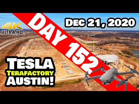 Tesla Gigafactory Austin 4K  Day 152 - 12/21/20 - Terafactory Texas - CHRISTMAS WEEK AT GIGA TEXAS!