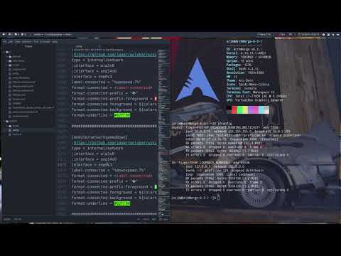 ArchMerge : 184 polybar modules A-Z : networkspeedup networkspeeddown
