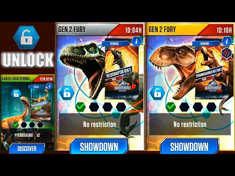 THERIZINOSAURUS Vs VELOCIRAPTOR GEN 2 Vs T REX GEN 2 (UNLOCKED) | JURASSIC WORLD THE GAME