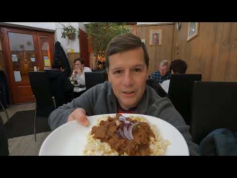 Eating Traditional HUNGARIAN BEEF STEW in Red Wine with CURDED EWE CHEESE DUMPLINGS. | BUDAPEST