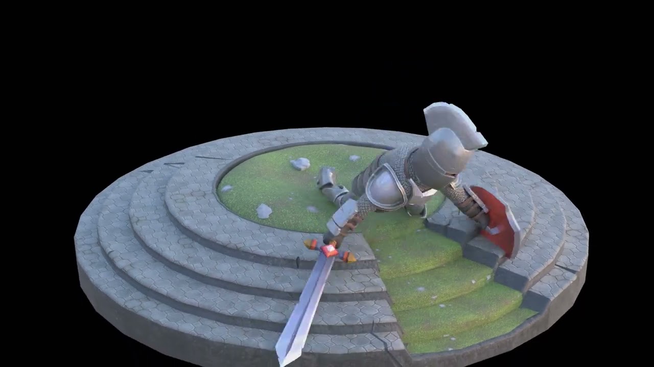 Stylized Low Poly Animated Knight 3D Model