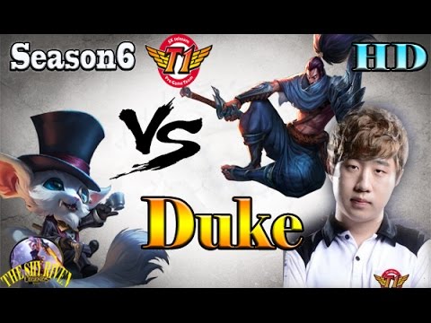 Skt t1 Duke yasuo vs Mickey  Gnar lol korea season 6 game play (jan,3/2016)