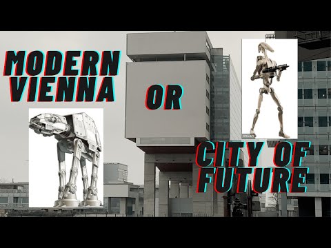 Vienna Austria 4K Ultra modern Droid attack :) Kaisermühlen VIC , Donauturm , DC Tower 🇦🇹  Star wars