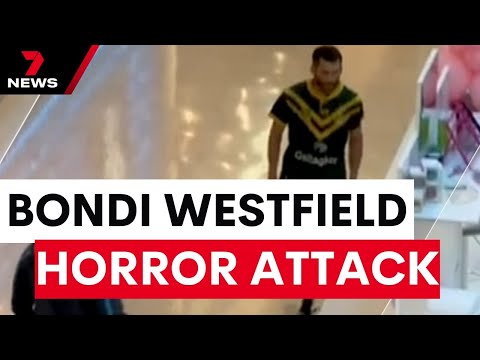 Video of the attacker inside Bondi Junction Westfield | 7 News Australia