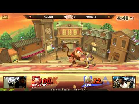 Rise 2018 Losers Top 12 - CL|Legit (Diddy Kong) vs K9sbruce (Diddy King/Sheik)