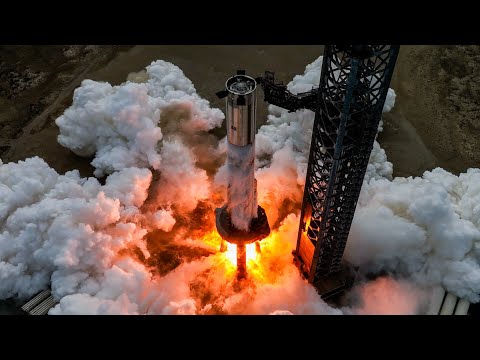 SpaceX  Fires Up Starship Super Heavy Booster In Preparation For Flight 7