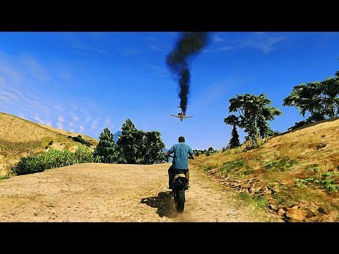 Chasing The Jet Plane With Trevor On Dirt Bike Mission- GTA V Ps4 Gameplay 1080p 60fps