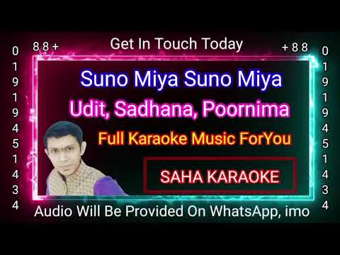 Suno Miya Suno Miya - Udit, Sadhana, Poornima | Hindi Karaoke