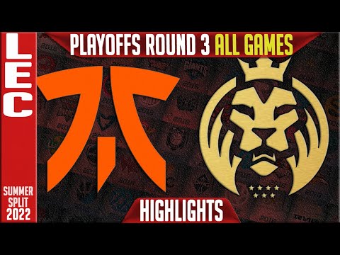 FNC vs MAD Highlights ALL GAMES | Playoffs Round 3 LEC Summer 2022 | Fnatic vs MAD Lions