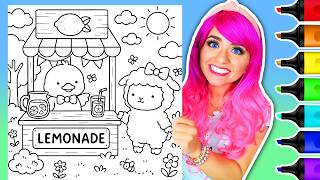 Download lagu Coloring My Cozy Critters Coloring Book | Lemonade Stand with Bubbles & Mabel 🐥🍋 | Ohuhu Art Markers mp3