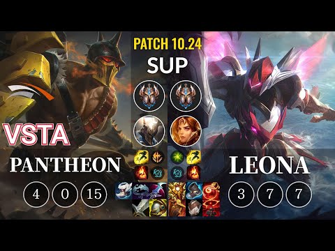 HLE Vsta Pantheon vs Leona Sup - KR Patch 10.24