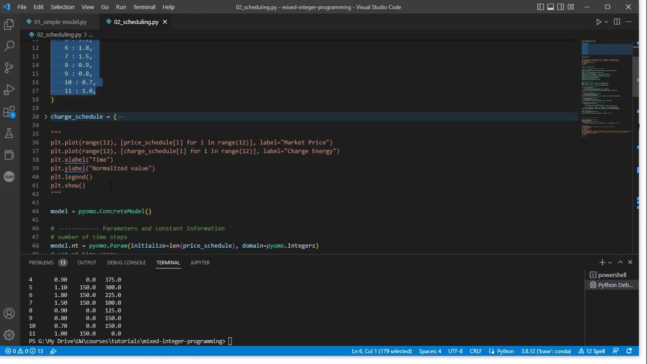 5.3: Solving problems using Pyomo - less simple example (coding)