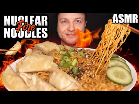 ASMR NUCLEAR FIRE NOODLES MUKBANG | No Talking Eating Sounds | Chill Down ASMR