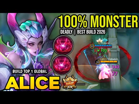 ALICE BEST BUILD 2026 | BUILD TOP 1 GLOBAL ALICE GAMEPLAY | MOBILE LEGENDS✓