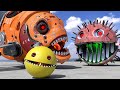 Robot Pacman Vs Lava Monster Vs Ms Pacman Vs Scary Pacman Is A Rehearsal To Go To Cartoon Cat