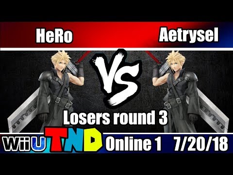 Smash 4 TheNintenDudes Online 1 - Losers round 3: HeRo (Cloud) vs. Aetrysel (Cloud)