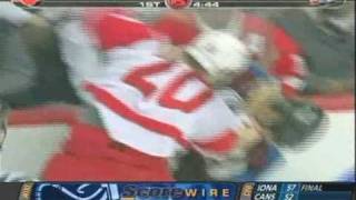 Nick Lidstrom HURT - Downey vs. Laperriere - Avs vs. Wings