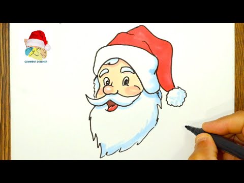 comment dessiner une tete de pere noel