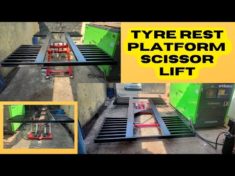 Hydraulic Scissor Car Washing Lift - 4 Ton - Tyre Rest Platform