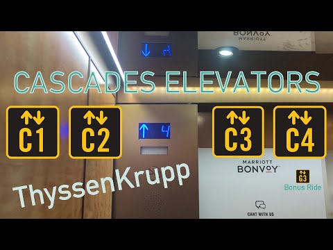 ThyssenKrupp HyPower Cascades Elevators - ALL BANKS - Gaylord Opryland Hotel - Nashville, TN