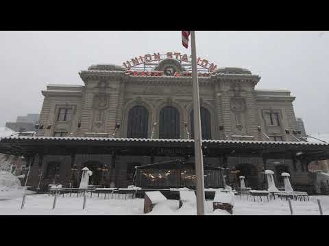 Walking up 17th Street here in Denver, Colorado during the snowstorm on March 14.