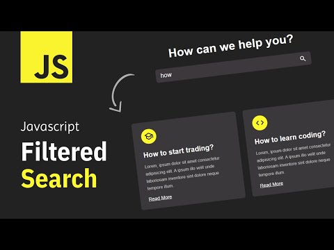 Easy Filter Search W Javascript Quick Tutorial